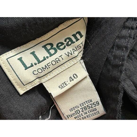 L.L. BEAN Corduroy Chino Pants Men's 40 x 30 Black Comfort Waist Preppy Holidays - Picture 3 of 11